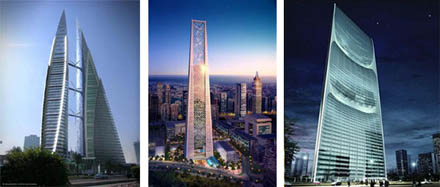 Wieżowce Bahrain WTC, Lighthouse Tower, Pearl River Tower