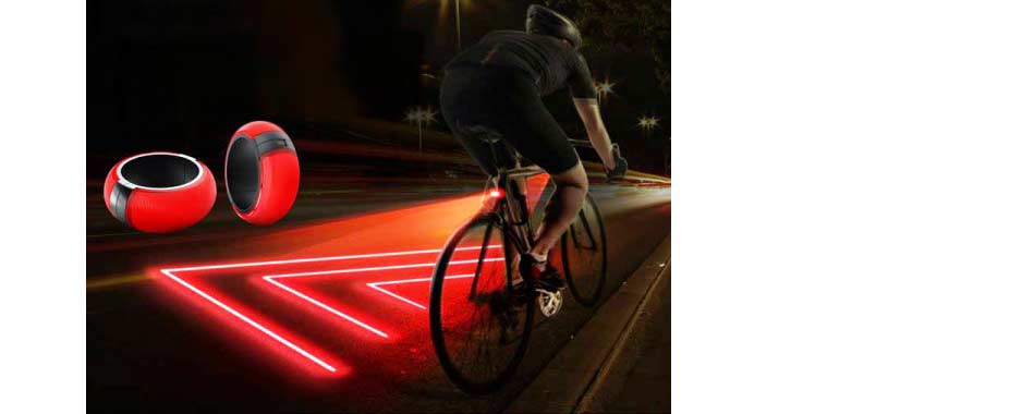 Oświetlona strefa bezpieczeństwa wokół roweru