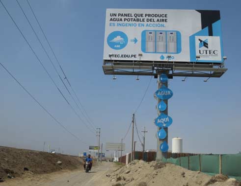 Billboard odzyskujacy wodę z powietrza
