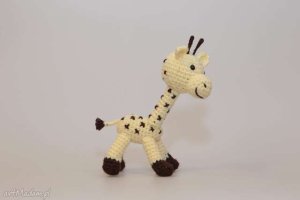 Żyrafa zabawka ekologiczna szydełkowa